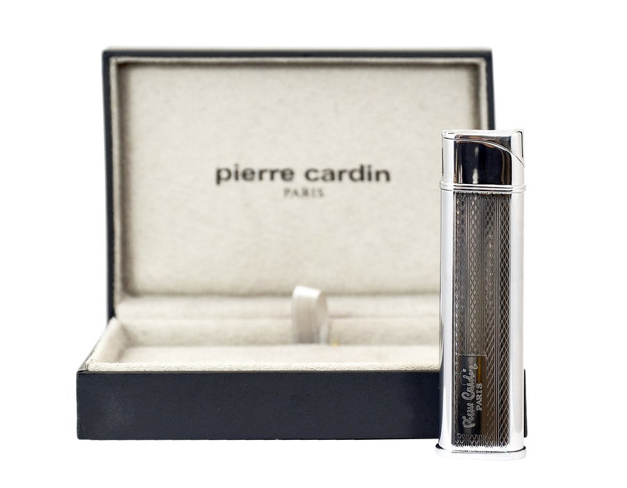Zapalniczka Pierre Cardin 11086 "Juliette", metal/gaz, piezo, srebrna ze wzorkiem 82x12x22 mm