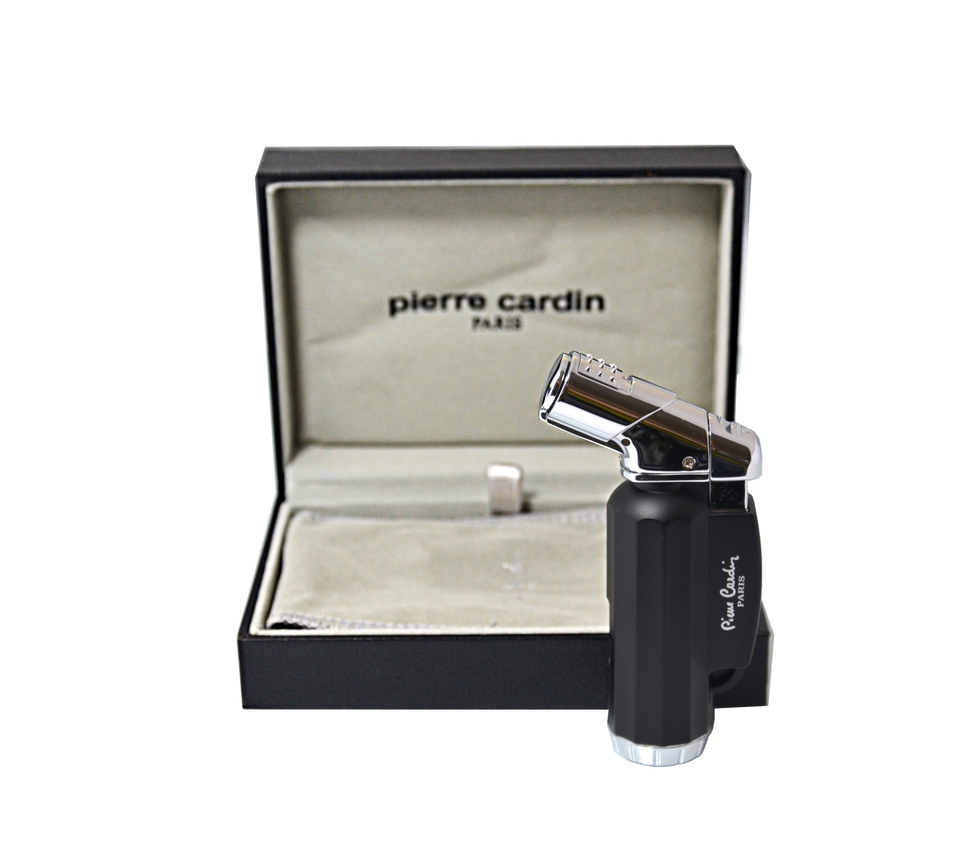 Zapalniczka Pierre Cardin 114901 "Anthenes" gazowa, turbo, metalowa, czarna