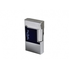 Zapalniczka Pierre Cardin 11601 "Mini Paris" metalowa, gazowa, krzesiwowa, srebrno-granatowa