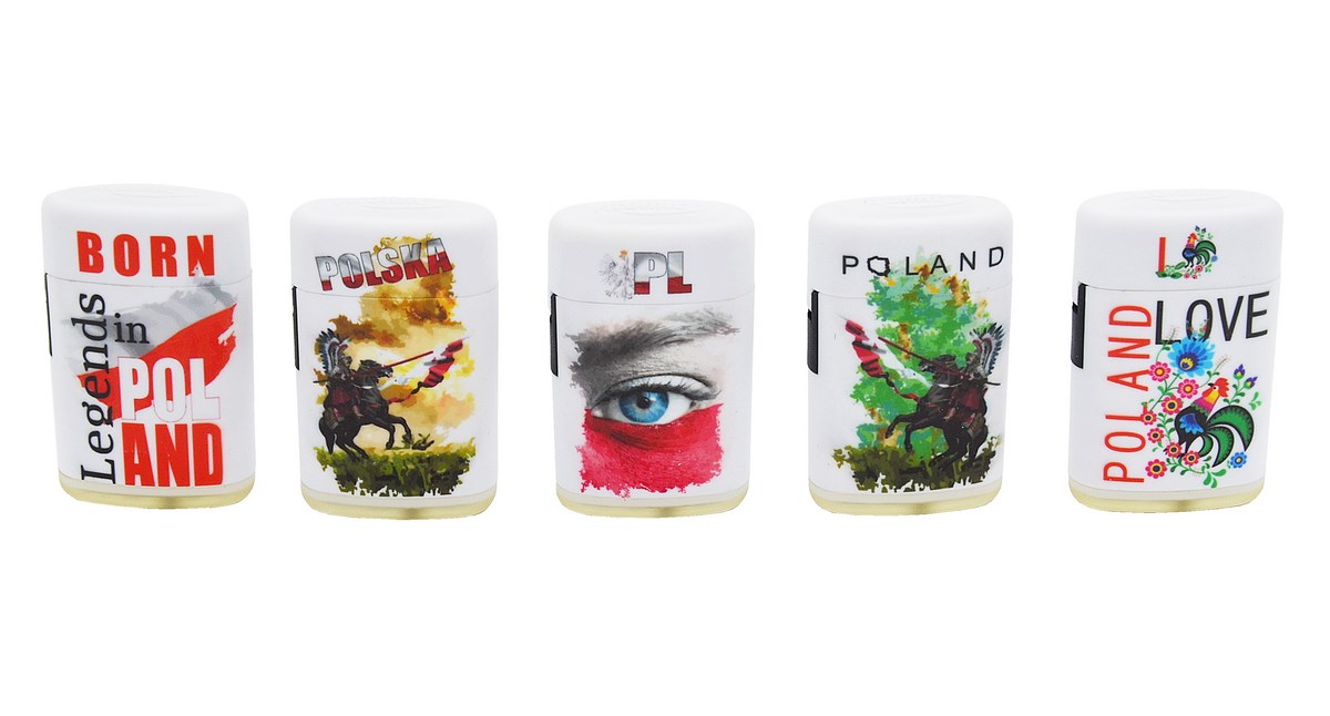 Zapalniczka plastikowa 2516001 Patriotic Poland, żarowa, gazowa, biała